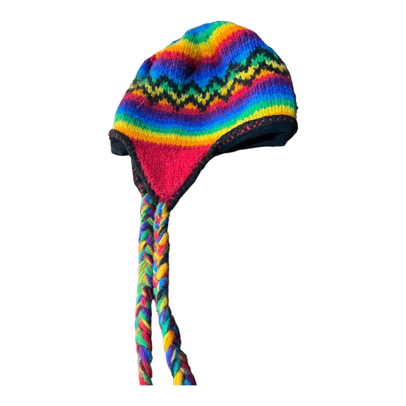 Wool knitted hat with fleece with Micro Fleece Lining, Ear Flaps, Beanie/ - Picture 5 of 10